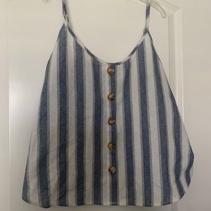 Blue and White Striped Tank Top